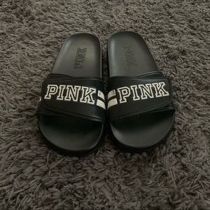 PINK by Victoria Secret Black One Strap Sandals
